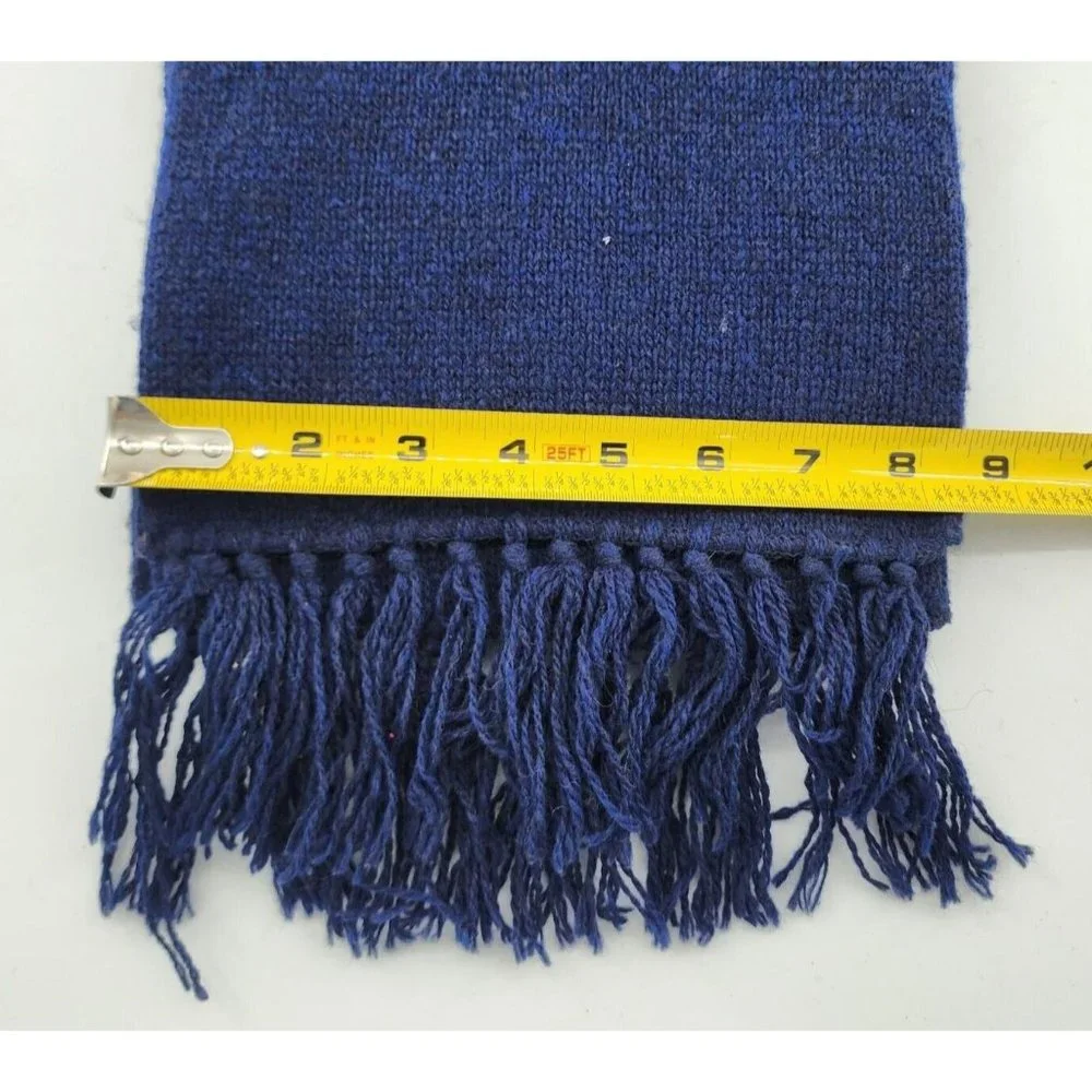 Vtg Christian Dior Knit Scarf Shetland Wool Blend Spun in England Blue 56